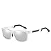 QINGZHOU Sonnenbrille,Alle Aluminium Magnesium Herren polarisierte Sonnenbrille Brille Fahrerspiegel Fahrspiegel Angelspiegel, Silberrahmen weiß Quecksilber # 5