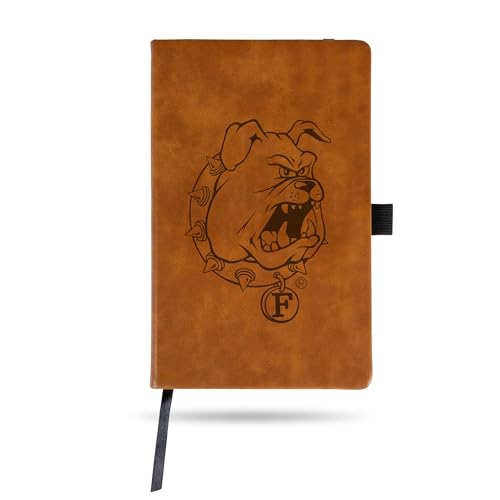 Rico Industries NCAA Ferris State Bulldogs Brown Laser Engraved Small Notepad Journal/Notepad 8.25" x 5.25"- Office Accessory