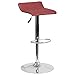 Flash Furniture Contemporary Burgundy Vinyl Adjustable Height Barstool with Quilted Wave Seat and Chrome Base