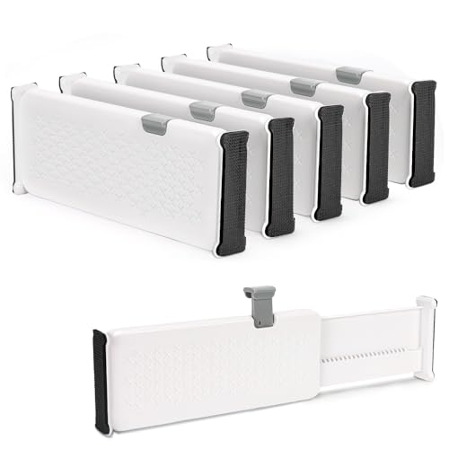 Pacote com 5 Divisórias de Gaveta, Divisoria Gaveta, Retrátil e Ajustável, O Comprimento é Ajustável Entre 28 cm E 44 cm