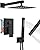 GBBNE Shower System Rain Shower Head and Handle Set Wall Mount Shower Faucet Set Fixture Combo 2 in 1 Handheld Spray Brass Rough-in Valve with 8 Inch Showerhead Matte Black