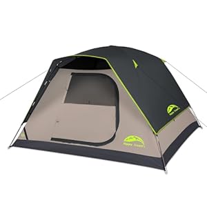 Happy Travel Camping Tent, 4 Person Dome Tents for Camping with Rainfly, Waterproof Clip Easy Setup Portable Family Tent with Mesh Windows, 20% More Headroom Backpacking Tents for Camping & Hiking