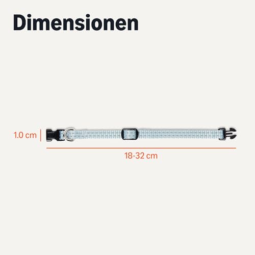 Amazon Basics Reflektierendes und Verstellbares Hundehalsband, mit D-Ring aus Metall und Schnellverschluss, Größe XS, Blau