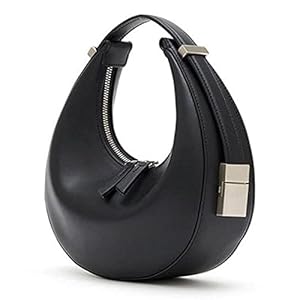 Mode Schoudertas Lederen Halve Maan Handtas Wilde Mini Onderarm Draagtas Voor Feest, Avond, Winkelen, Reizen,zwart,One Size