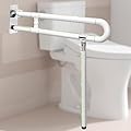29.5 Inch Toilet Grab Bar - CALEPTONG Foldable Toilet Safety Rails for Seniors, Flip-Up Handicap Grab Bars with Anti-Slip Texture Grip for Elderly, Pregnant, Disable, Injury