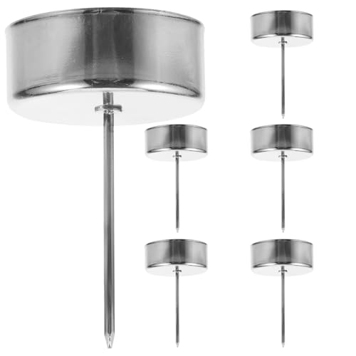 GARVALON Portacandele in Metallo con Punta 6 Pezzi Portacandela per Feste e Decorazioni Natalizie Base per Candela da 42 CM Fissaggio Stabile per Albero di Natale e Bomboniere