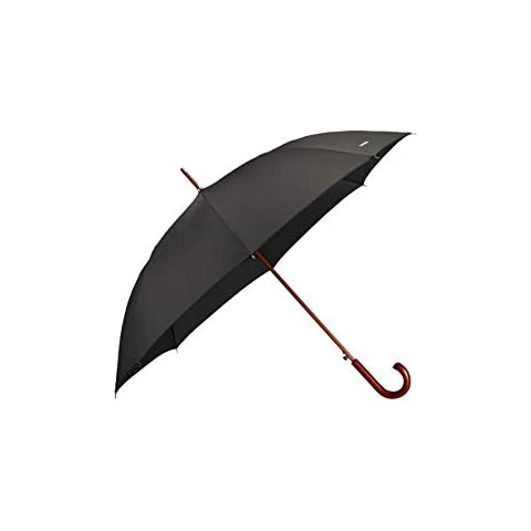 SAMSONITE Wood Classic S - Man Auto Open Paragua Clásico, 98 cm, Negro Cover