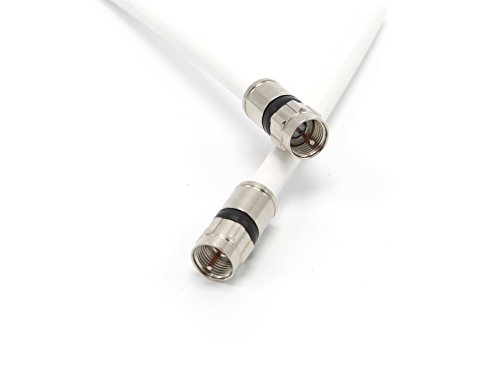 25' Feet, White Rg6 Coaxial Cable (Coax Cable) With Weather Proof Connectors, F81 / Rf, Digital Coax - Av, Cable Tv, Antenna, And Satellite, Cl2 Rated, 25 Foot #TOP2
