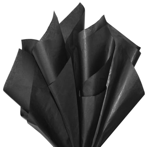 Image of 120 Sheets 20 inchX14 inch Black Tissue Paper for Gift Bags Wrapping, Art Tissue Paper Bulk for Weddings Birthday Party Crafts Decoration