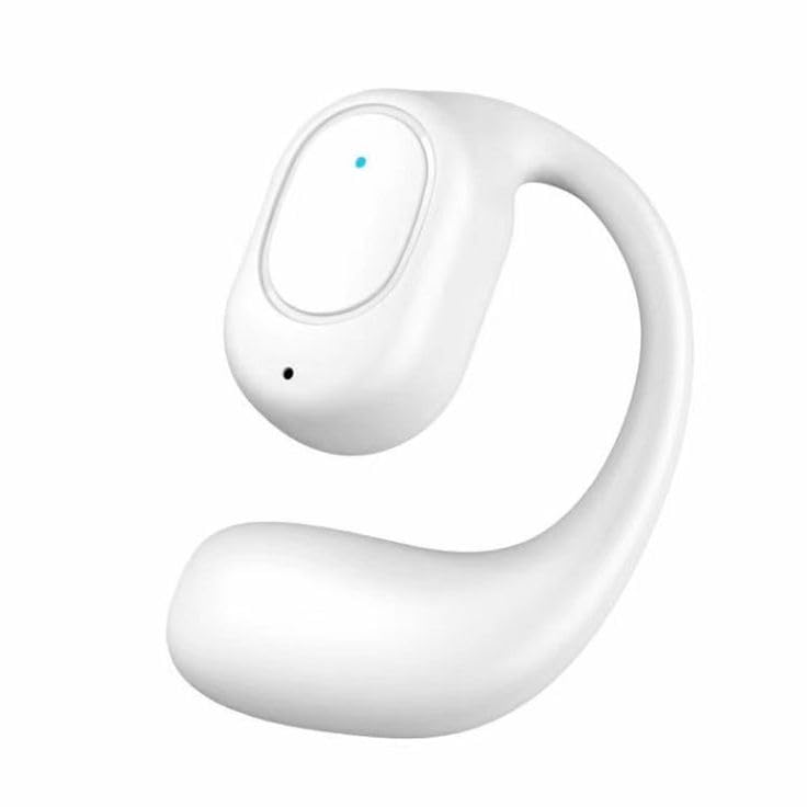 Image of Open-Ear Wireless Earphones | Bluetooth 5.3 Earbuds | Smart Sensor Motion Control | Comfortable Clip-On Design | Long Battery Life | Sweat-Resistant | Hands-Free Calling Earphones (White)