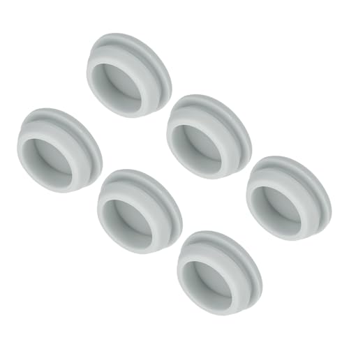 Image of MECCANIXITY 6pcs Silicone Snap in Locking Hole Plugs,22mm /0.9 Inch Mounting Diameter Narrow Groove Width 2.5mm Panel Seal Cover Round for Kitchen Bulkheads Waterproof Sealing Plugs Grey