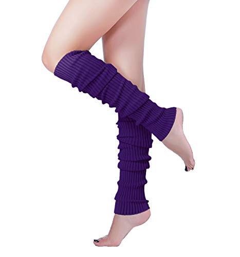 Image of v28 Women Warm Leg Warmers 80s Retro Party Costume Knit Ballet Neon Long Socks