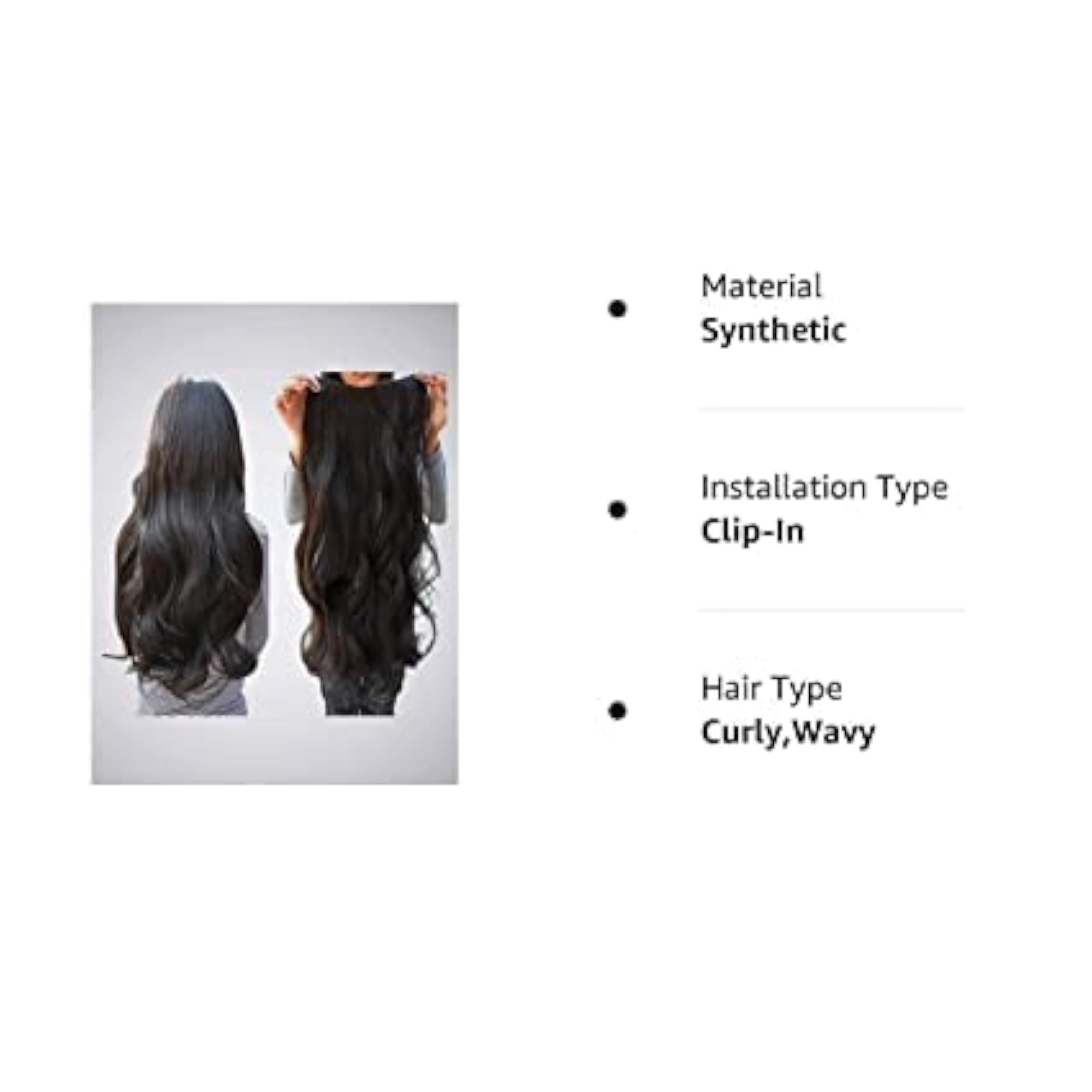Clips Based 24 inch Wavy/Curly Synthetic Hair Extensions