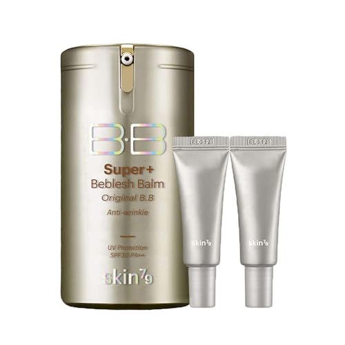SKIN79 Super+ Beblesh Balm Original Gold BB Cream – 1.35 fl.oz (40 ml) with 2 Random Travel Size BB Cream (7g) (Gold)