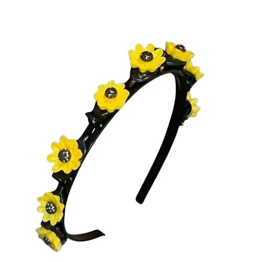 Tiara Infantil Presilhas com Flores, Girassóis Design Delicado, Acessório para Cabelo,Meninas