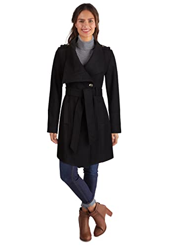 GUESS Damen Wool Belted Jackets for Women, Mid-Weight Coat with Adjustable...