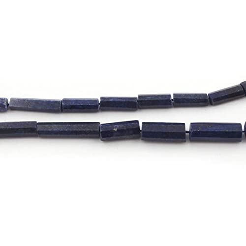 Perles lapis lazuli facettées en tube pour création de bijoux uniques haut de gamme