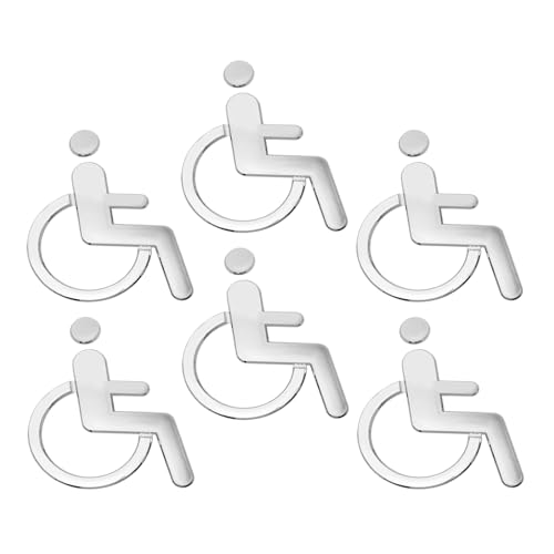 Autocollants toilettes handicapés Healvian lot de 6 panneaux adhésifs fauteuil roulant