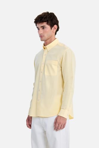 Image of SNITCH Men Formal Shirt | Regular Fit Long Sleeve Button-Down Collar Solid Style | 100% Cotton & Breathable Oxford Fabric for Office, Special Events & Smart Casual Wear