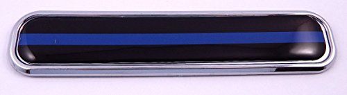 Thin Blue line Police Flag Chrome Emblem 3D auto Decal