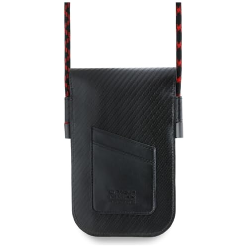 Image of REDBULL Racing Universal Wallet Crossbody Bag Official Licensed by CG Mobile - PU Carbon with Logo, Protective Smartphone Sling Pouch & Travel Shoulder Wallet Bag for Men & Women -Black