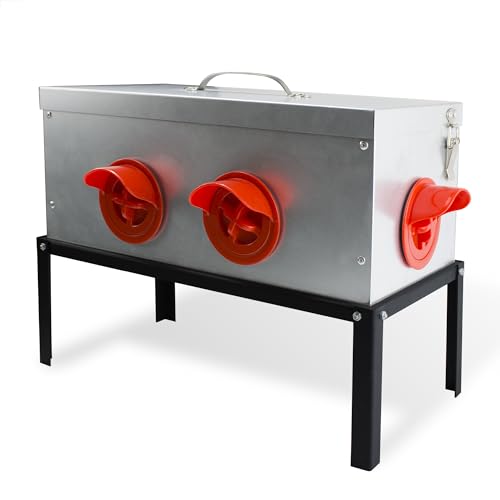 Automatic Chicken Feeder, 20lb Capacity Galvanized Metal Chicken Feeder No Waste, Weatherproof Chicken Feeder Poultry Feeder for Outside