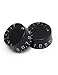 Metallor Electric Guitar Top Hat Knobs Speed Volume Tone Control Knobs Compatible with Les Paul LP Style Electric Guitar Parts Replacement Set of 4Pcs Black.
