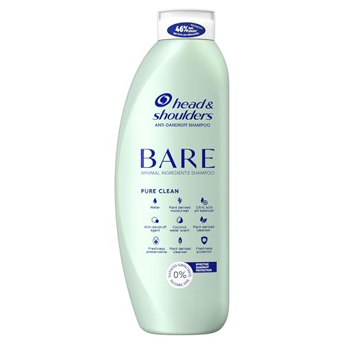 Head & Shoulders Pure Clean Anti-Dandruff Shampoo Sulfate Free for Oily Scalp. 400 ml. Bare Shampoo Prevents Dandruff with Minimal Ingredients. Free from Dyes Sulphates and Silicones.