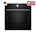 Bosch HMG7361B1, Serie 8 smarter Einbau-Backofen mit Mikrowellenfunktion, 60 x 60 cm, Made in Germany, Schwarz, Air Fry, Digitaler Bedienring, Touchdisplay, Automatikprogramme, Reinigungsunterstützung