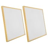 SOLUSTRE Porta Dischi in Vinile 12 Pollici 2 Pezzi in Stile Vintage Oro, Supporto da Parete in Legno, Organizer per Collezioni Musicali e Arredamento Casa