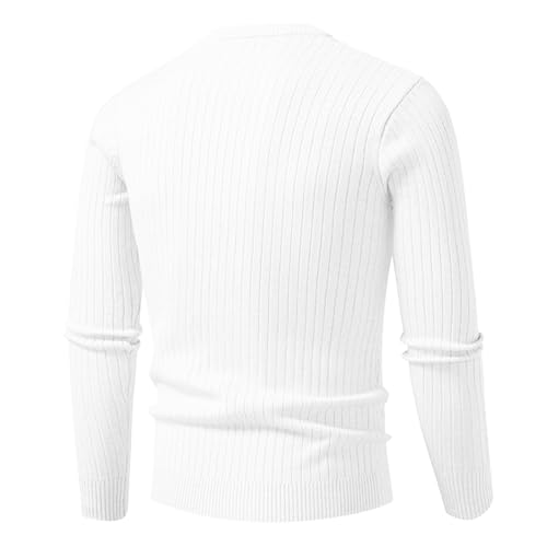 Men's Cable Knit Thermal Sweater Crewneck Long Sleeve Casual Winter Basic Pullover3