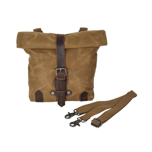 Sacoche latérale moto étanche en toile vintage blanche de grande capacité pour selle