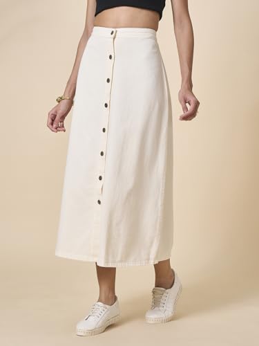 Image of Style Quotient Women Black A-Line Maxi Denim Skirt