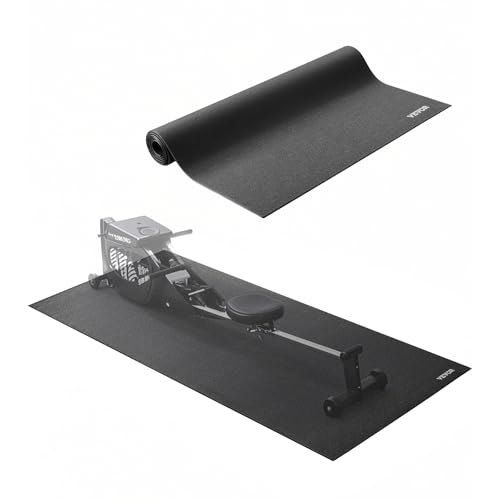 VEVOR Tappetino per Attrezzi da Esercizio, per Pavimenti in Moquette, Tappetino per Bicicletta Stazionarie, Protezione Impermeabile Antiscivolo per Palestra Domestica, 760 x 1525 x 6 mm