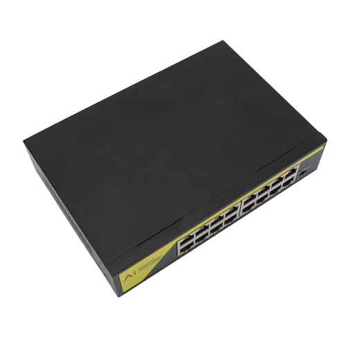Gavigain 200W Switch PoE de 16 Puertos, 30W por Puerto, Modo de Extensión de Larga Distancia, Refrigeración Silenciosa sin Ventilador para Cámaras, Puntos de Acceso y Sistemas Telefónicos para Hogar y Negocios miniatura 3
