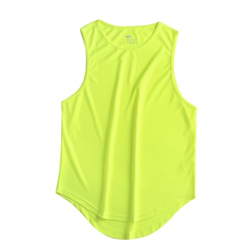Camiseta sin mangas ajustada de secado rápido con cuello redondo verde 5