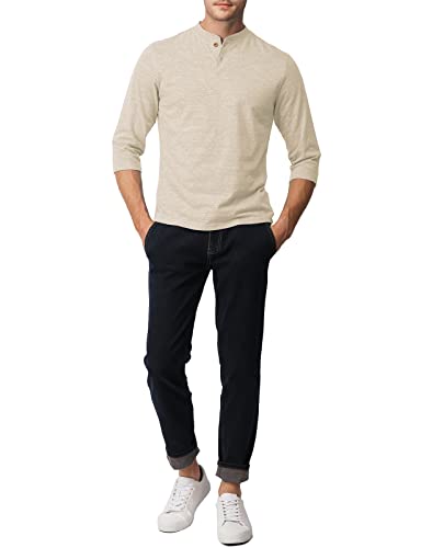 H2H Mens Casual Premium Slim Fit Henley Shirts Lightweight Thin Fabric4