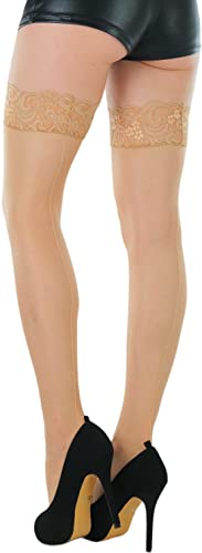Image of ToBeInStyle Women's Sheer Banded Thigh High Socking w /Opaque Band