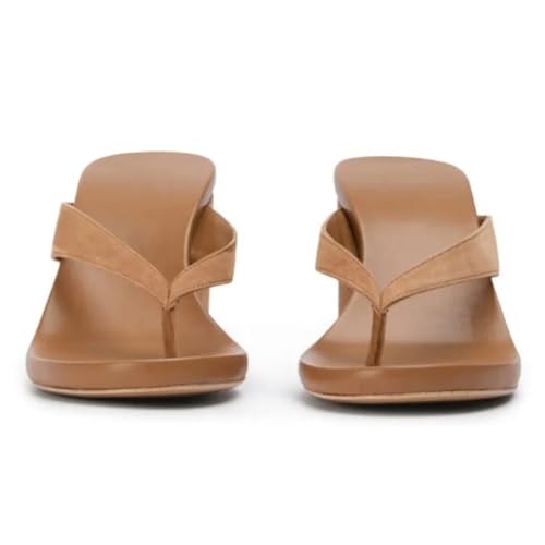Flip Flops for Women Women's high-heeled slippers. About 12cm heel height Wedges slippers Brown (black) sandals .Flip flops.