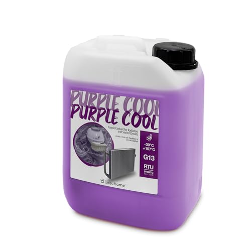 ErrecHome Purple Cool, Fluido para Radiador Morado -30°C/+107°C, Anticongelante G13 con paquete de aditivos de glicerina, Listo para usar, 5 Litros