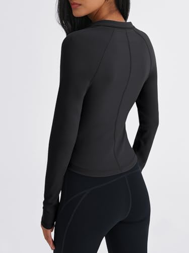 Trendy Queen Women's Full Zip Up Scrubs Lightweight Jacket Cropped Long Sleeve Workout Sweatshirts Slim Fit Running Hoodies4