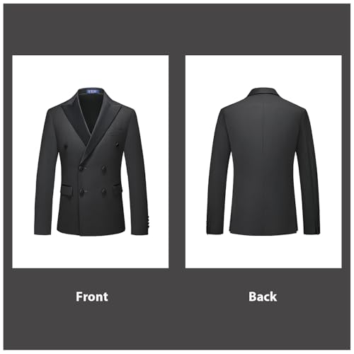 Rogers & Morris Tuxedo Suits for Men Solid 2 Piece Regular Fit Formal Set Peak Lapels Double Breasted Jacket and Pants2