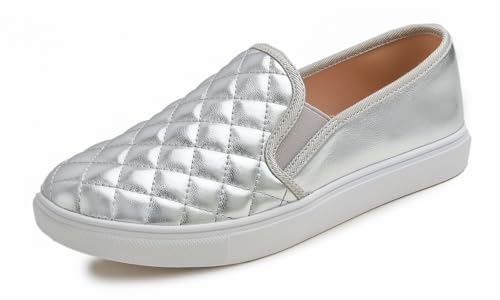 Image of FEVERSOLE Women's Casual Slip On Sneaker Comfort Quilted Loafer Flats