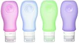 iNeibo Silicone Travel Bottles--【TSA Airline Carry-On Approved】 - Squeezable & Refillable Travel Containers For Shampoo, Conditioner, Lotion, Toiletries (4, 2oz)