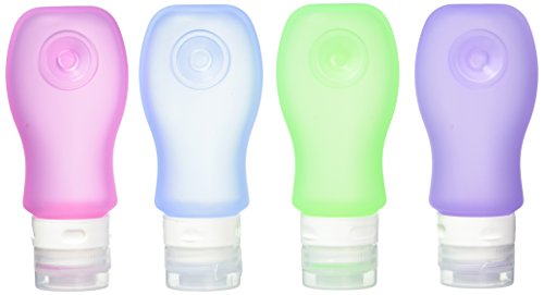 iNeibo Silicone Travel Bottles-【TSA Airline Carry-On Approved】 - Squeezable & Refillable Travel Containers for Shampoo, Conditioner, Lotion, Toiletries (4, 2oz)