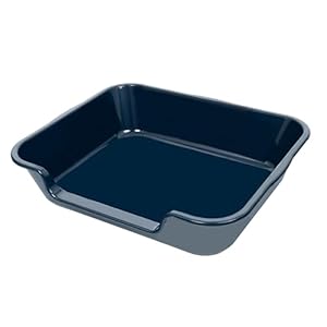 1 pack extra large dog litter box pan tray abs material low entry jumbo senior litter boxes for multiple kitten big cats pet safe indoor dog potty dark blue 24 l x 20 w  urban country home decor