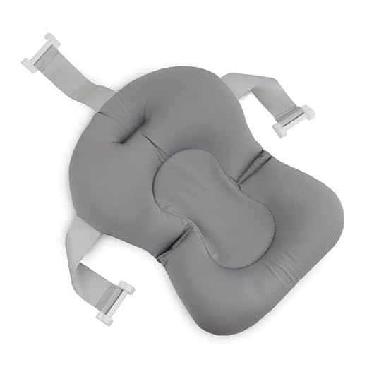 TWISTSHAKE 78829 Asiento de baño para bebé, antideslizante, suave, flotante, cojín de aire, Gris Pastel, Talla única, 1 Unidad, sin baño