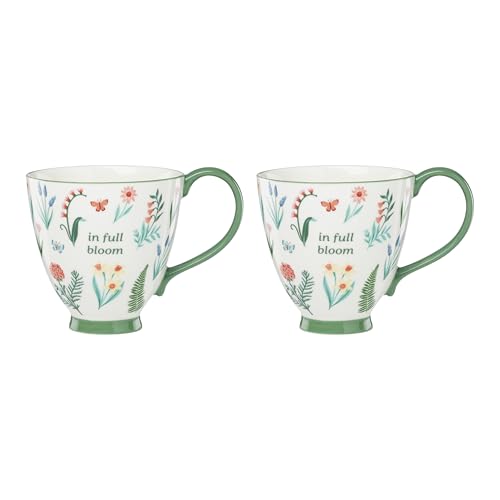 Set de 2 Mugs de Porcelana Oneida First Blooms Verde