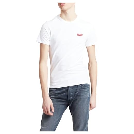 Levi's 2-Pack Crewneck Graphic Tee, Camiseta, Hombre, White/Mid Tone Grey Heather, M