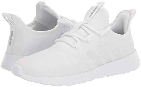 adidas Cloud Foam-Pure Running Shoe, White/White/Silver Metallic, 11 US Unisex Little Kid | Image 6
